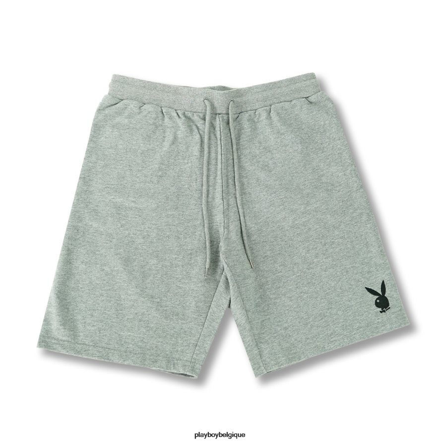 short de survêtement à tête de lapin Playboy vêtements gris Hommes 224ZVZ577