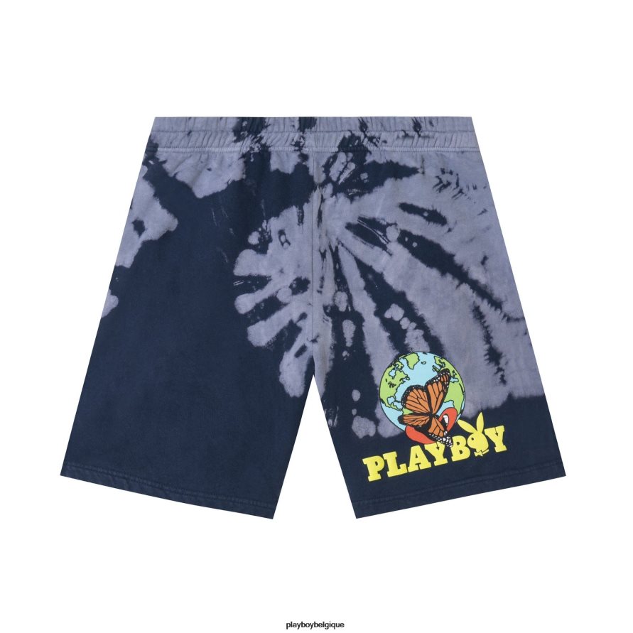 short en molleton tie-dye au naturel Playboy vêtements original Hommes 224ZVZ609