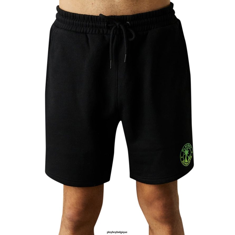 short imprimé beach club Playboy vêtements noir Hommes 224ZVZ631