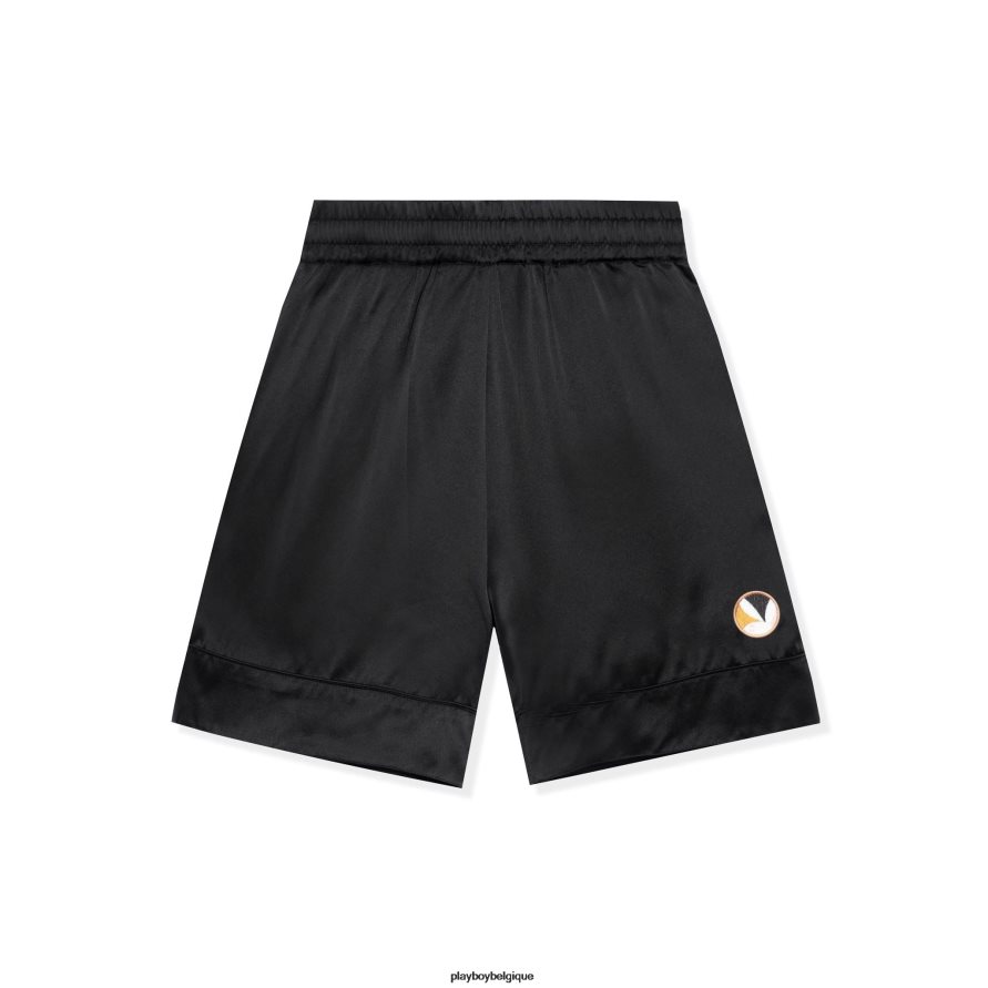 short long en soie Playboy vêtements noir Hommes 224ZVZ649
